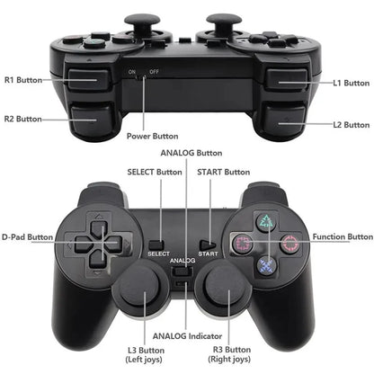 Controle Sem Fio para PS2 – Joystick 2.4G com Dupla Vibração para Playstation 2 e PC